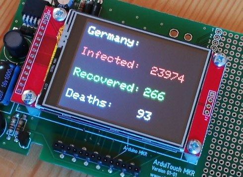 corona virus covid-19 tracker for Arduino and ESP32