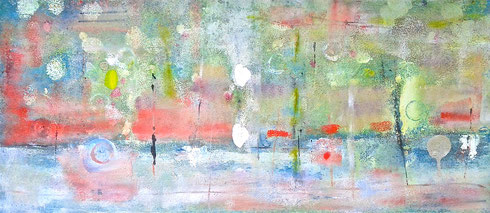  "un mondo riemerso", 2014 tecnica mista su tela 43 x 93 cm