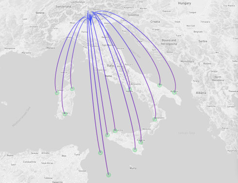 Mappa voli nazionali 