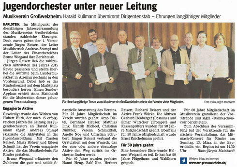 Jahreshauptversammlung MVG 2016, Main-Echo v. 11.03.2016