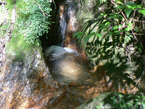 写真1.くろんど園地  水舞台下の 甌穴(ポットホール)  