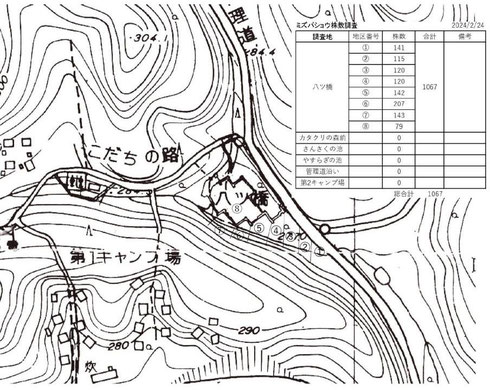 図1. ミズバショウの株数調査結果