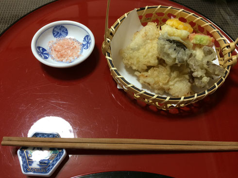 岩塩と天ぷら
