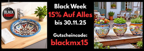 Nutzen Sie an der Kasse den Rabattcode BLACKMX15 und sparen Sie 15 % auf das gesamte Sortiment
