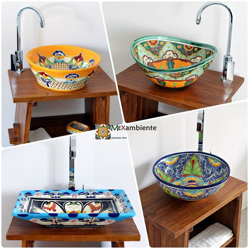 Mexambiente mexican colorful sinks