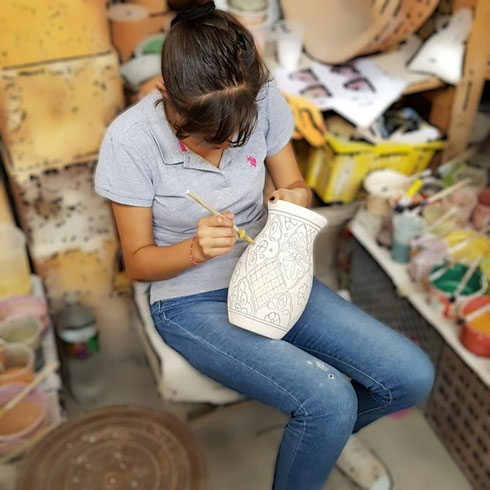 Mexikanische Vase Bemalung Talavera-Stil