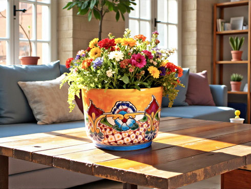 Mexambiente Blumentöpfe aus Mexiko – handbemalte Unikate
