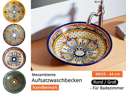 Große mexikanische Waschschalen: Die XL-Kollektion von Mexambiente: MEX5 Aufsatzwaschbecken