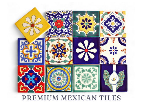 Bunte mexikanische Fliesen als Patchwork-Set 