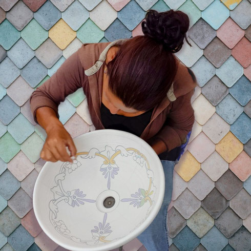 Mexambiente Waschbecken Bemalung