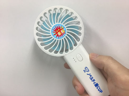 充電式ハンディファン　シール印刷