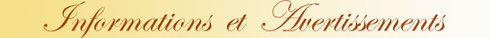 informations et avertissements