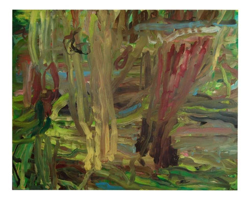 Landschaft mit Büschen, ÖL-Lw, 150x190cm, 2010