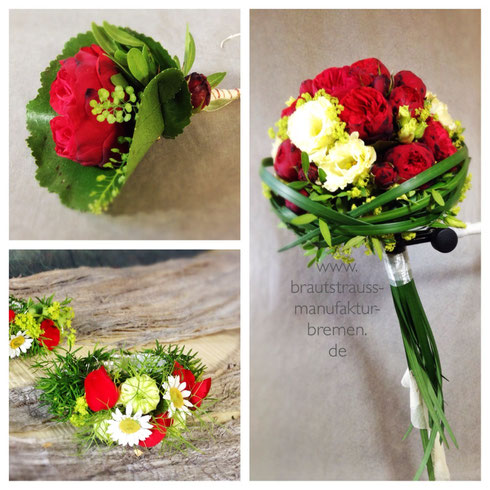 Brautstrauß& Co. mit Rosen