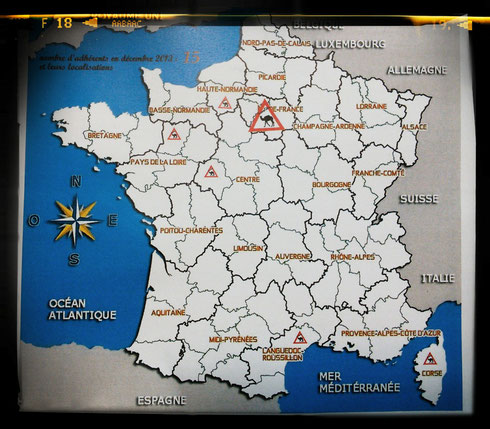 CARTE REPARTITION ADHERENTS EN FRANCE
