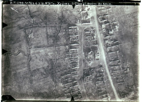 Photo aérienne Xivray – mars 1918