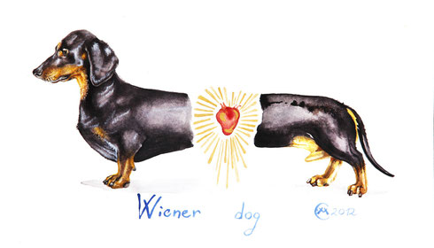 "Das goldene Wiener Herz" 30 x 17 cm Aquarell 2012