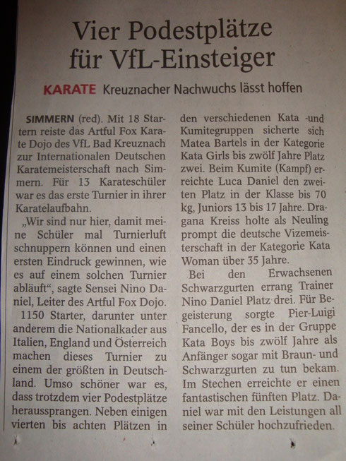 Allgemeine Zeitung Bad Kreuznach, Juli 2014