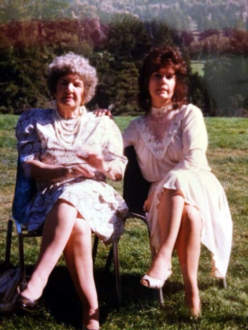 Dina Gibson & her late Mother Diana Snow. Tilden Park 1990 - Courtesy of Rainy Day Designs