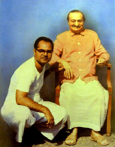 Bhau with Meher Baba at Meherazad, 1967