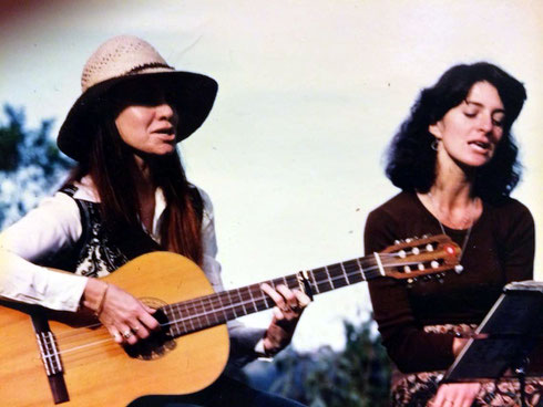 Raine & Susan Fowler Jamison singing at Avatars Abode Anniversary Sahavas, June 1978