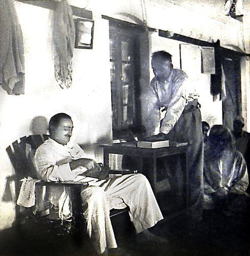 Baba with Dr. Ghani at the New Life Meeting, 1949