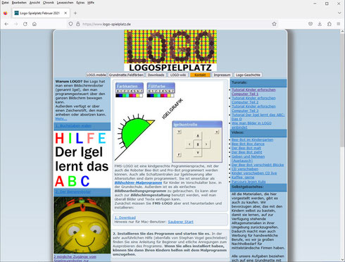 Webseite des Logo-Spielplatz eines befreundeten Mitstreiters
