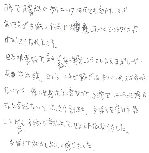 ニキビ跡、クレーター、凸凹治療、口コミのイメージ１