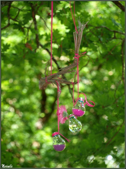 Suspension décorative dans un arbre à la Fête de la Nature 2013 au Parc de la Chêneraie à Gujan-Mestras (Bassin d'Arcachon) 