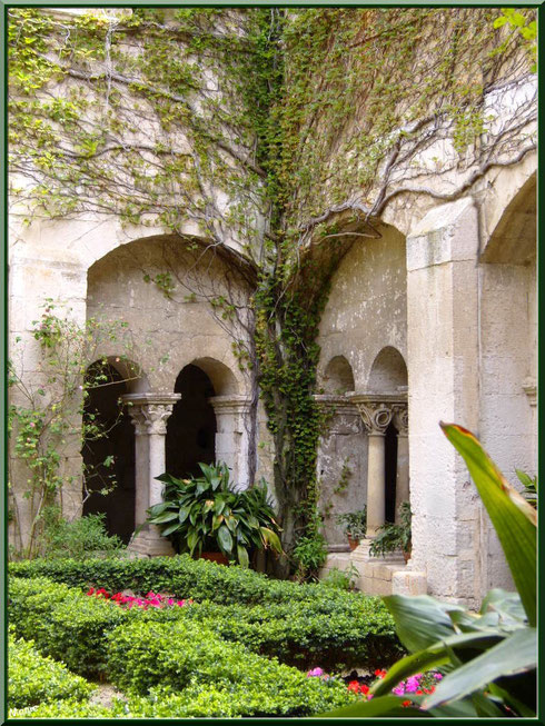 Le cloître et son jardin au monastère de Saint Paul de Mausole à Saint Rémy de Provence (Alpilles - 13)