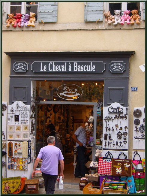 Façade commerçante dans une ruelle centre ville à Saint Rémy de Provence, Alpilles (13) 