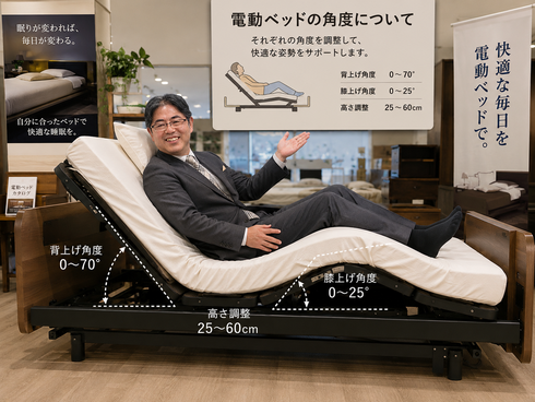 電動ベッドと人生100年時代　少しでも長く健康で生き生きと暮らしてほしい！ / スリープキューブ和多屋　八代目店長 遠山 精英