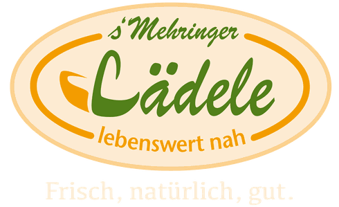 Logo des Mehringer Lädele mit Slogan: Frisch, natürlich, gut