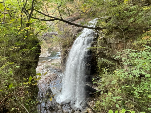 栃木県日光市の龍王峡の滝✨鬼怒川に流れこんでいます♪(11月3日)