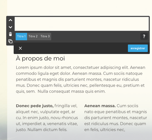 Insérer un élément sur un site Jimdo