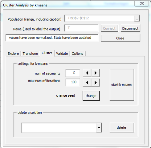 The cluster subpage