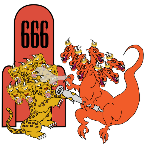 La puissance, le trône et l’autorité de la bête à 7 têtes et 10 cornes qui sort de la mer lui viennent du dragon. « Le dragon lui donna sa puissance, son trône et une grande autorité. » Le dragon est Satan le diable.