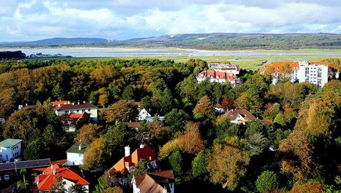 La forêt du Touquet vu du phare borde au Nord la rive Sud de la baie de Canche