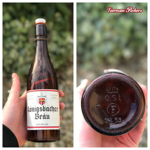 Historische / Antike Bierflasche:  Königsbacher Brauerei A.G. / Bräu  Koblenz um 1950 