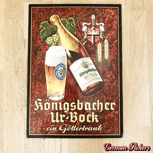 Königsbacher Urbock - ein Göttertrank - Pappschild  Deutschland um 1950 