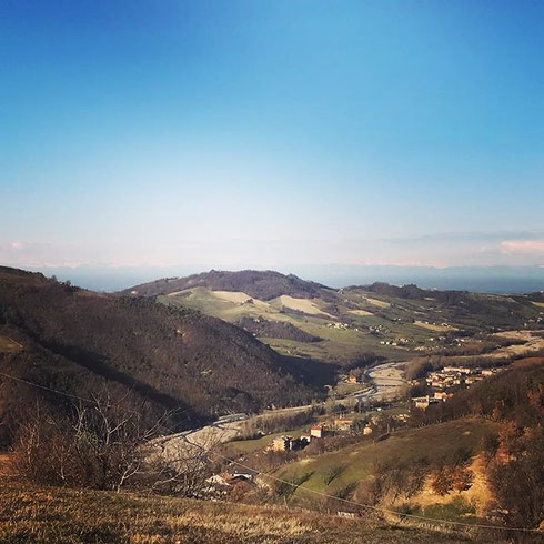 Von hier oben kann man die Alpen sehen.