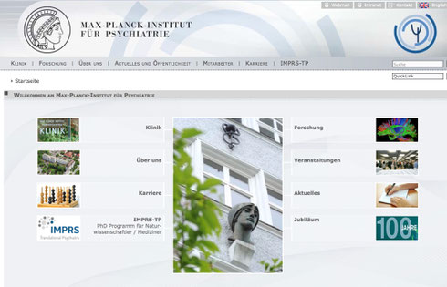 Screenshot der Instituts-Website