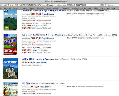 Captura de pantalla del 24 de Febrero de 2013 Amazon.es