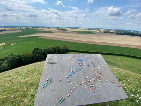 panorama del campo di battaglia visto dall'alto della Butte du Lion a Waterloo