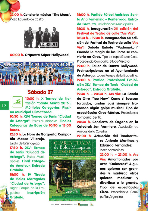 Programa de las Fiestas de Santa Marta en Astorga