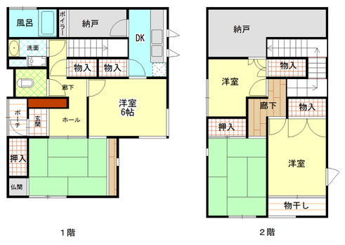 東２丁目貸家 間取り図