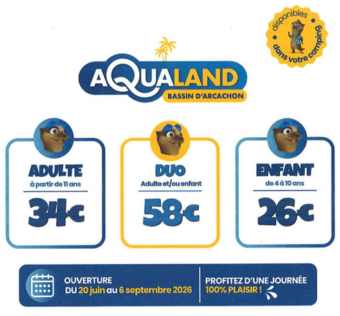 acheter billet entrée aqualand directement au campnig a gastes