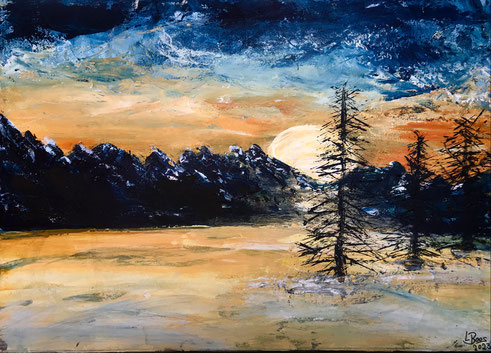 "Winter-Romantik" , Acryl auf Leinwand , 70x50 cm , B 374