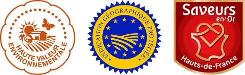 Siegel; sceau; cachet; Haute; Valeur; Environnementale; Indication; Geographique; Protégée; Saveurs; en; 'Or; Frankreich; Nordfrankreich; Knobi; Knolle; Knoblauch; schwarz; Ail; noir; Kibu; Kibü; KibüWürze