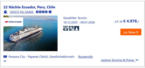 Singer Reisen+Versicherungen & Nicko cruises zum Jubiläums-Vorteil peisgünstig buchen...
